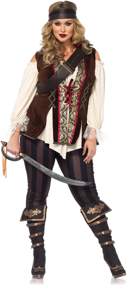 Piraat & Viking Kostuum | Pirate Met Luxe Afwerking Maatje Meer | Vrouw | XL / XXL | Carnaval kostuum | Verkleedkleding